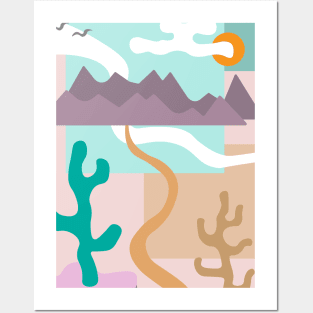 Cactus Mountains Posters and Art